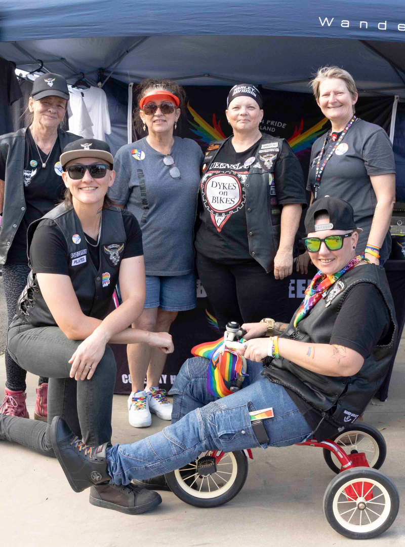 Dykes on Bikes getting to Loud and Proud Logan Dykes on Bikes getting to Loud and Proud Logan